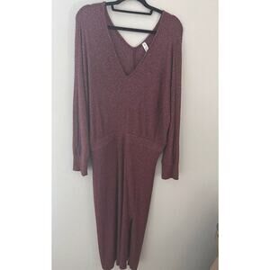 Anthropologie daily Practice Maroon Ankle Length Knit Dress 1X